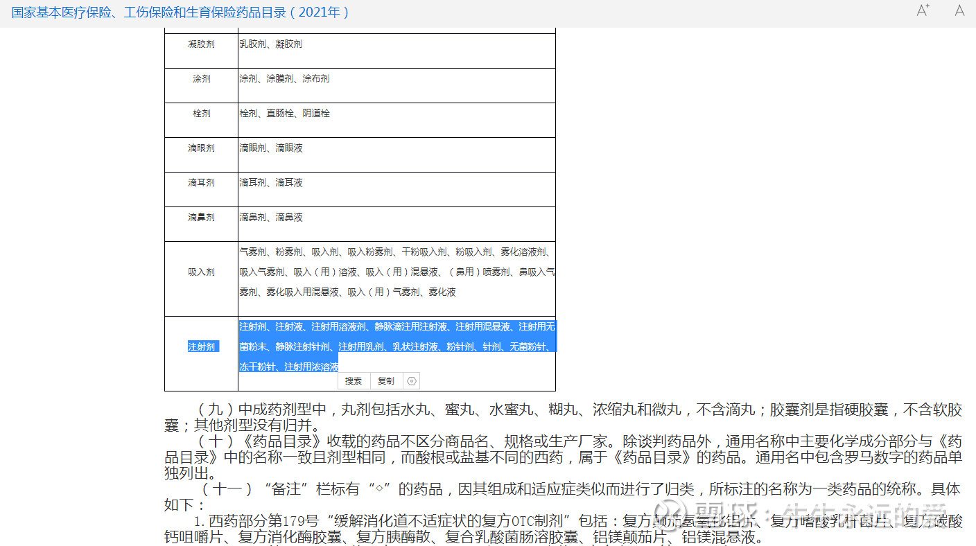 国家对于注射剂的范围定义—2021年药品目录(图2)