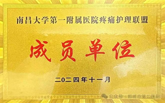 喜讯!邯郸市第二医院成为南大一附院疼痛护理联盟成员单位(图1)