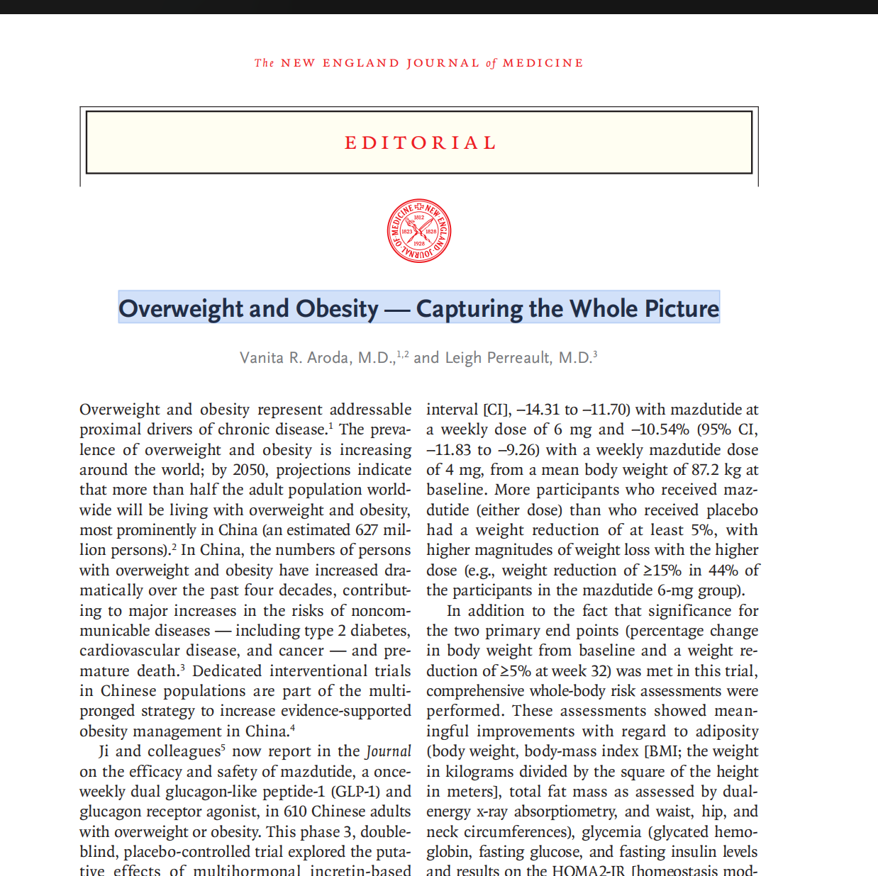 中国自主开发减重药登顶NEJM：全球首创GCGGLP-1双靶点药物破解肥胖代谢难题(图3)